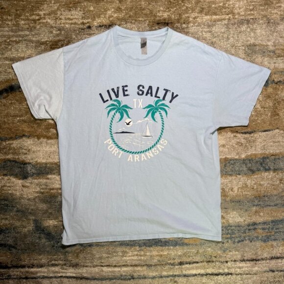 Live Salty Port Aransas TX T-Shirt – Beach Nautical Graphic Tee - Size XL - Picture 1 of 3